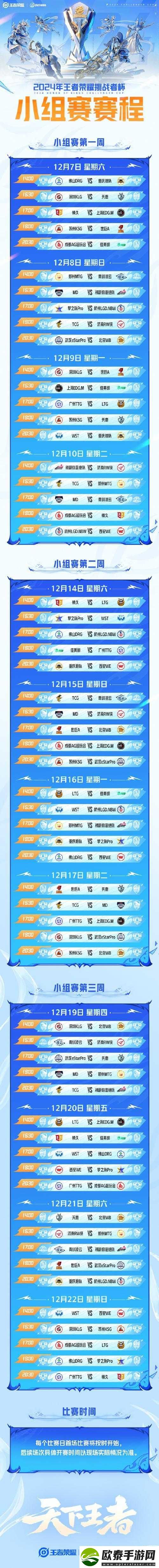 王者荣耀战队赛每周五周六周日12
