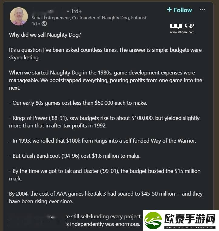 顽皮狗创始人忆往昔