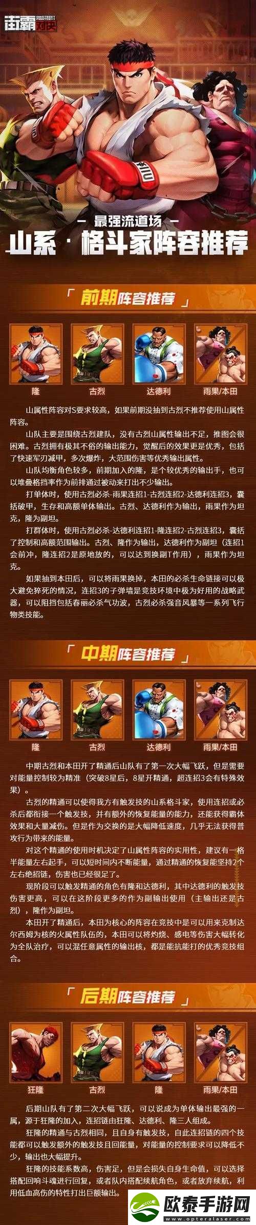 街霸对决重生人物之攻略与技巧全解析
