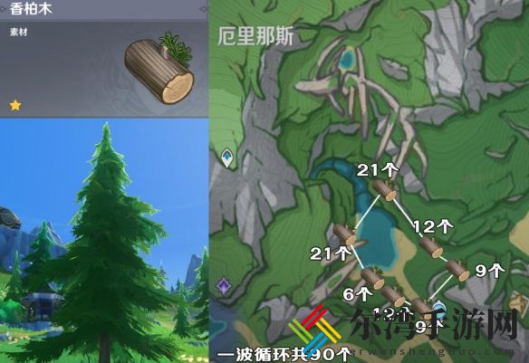 原神4.3枫丹五种树木砍伐路线