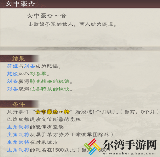 三国志8重制版苑姬娶妻条件及好处介绍