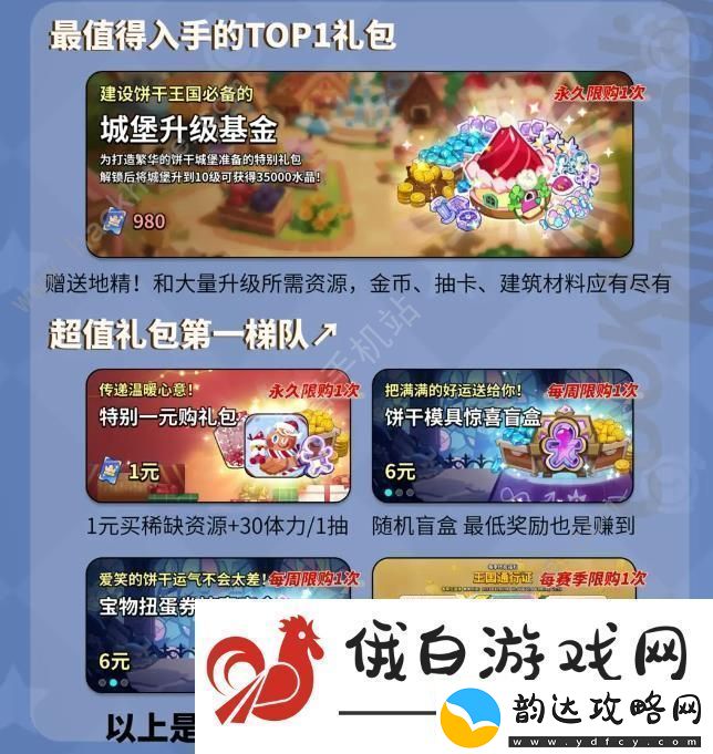 冲呀饼干人王国开服礼包怎么买开服礼包购买推荐