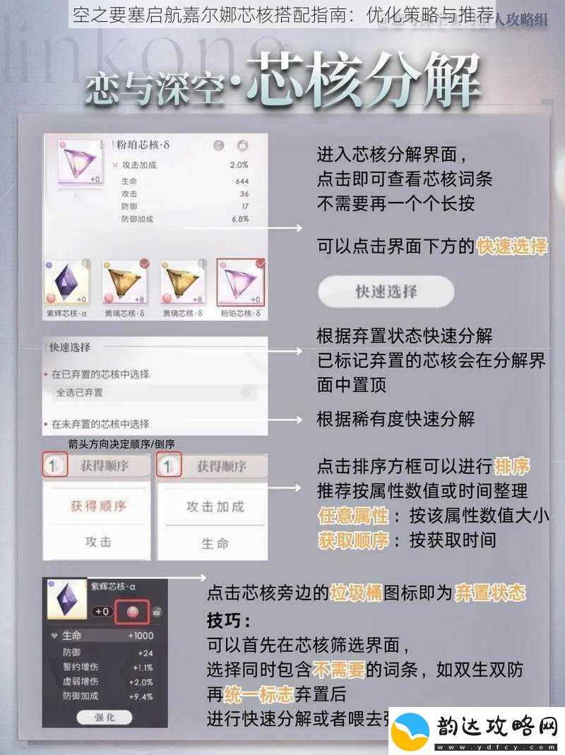 空之要塞启航嘉尔娜芯核搭配指南
