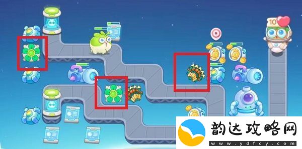 保卫萝卜4太空穿越第一关攻略