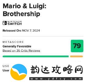 马力欧＆路易吉RPG兄弟齐航媒体评分解禁IGN给出5分评价
